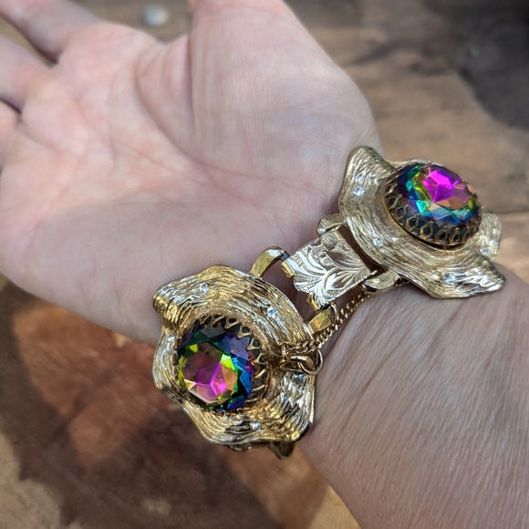 Vintage Judy Lee "Tourmaline" Chunky Bracelet - Picture 4 of 10